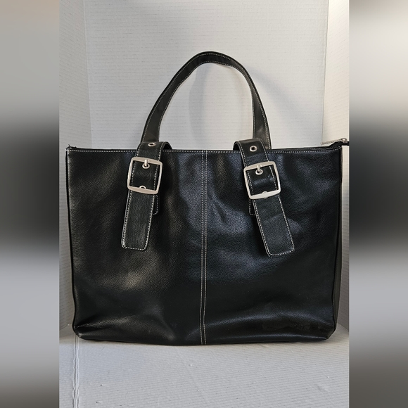 Solo Faux Leather black laptop tote bag‎ - Picture 1 of 9
